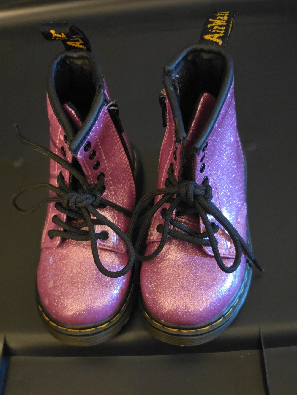 Pink Glitter Doc Martens Combat Boots